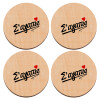 ΣΕΤ x4 Σουβέρ ξύλινα στρογγυλά plywood (9cm)