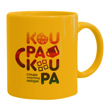 koupakoupa, Ceramic coffee mug yellow, 330ml