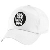 Children's Baseball Cap, 100% Cotton Twill, White (COTTON, CHILDREN'S, UNISEX, ONE SIZE)