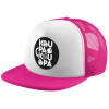 Adult Soft Trucker Hat with Pink/White Mesh (POLYESTER, ADULT, UNISEX, ONE SIZE)