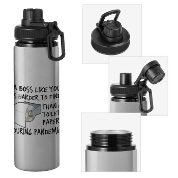 A boss like you is harder to find, than a toilet paper during pandemic, Metallic water bottle with safety cap, 850ml aluminum