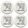 SET of 4 round wooden coasters (9cm)