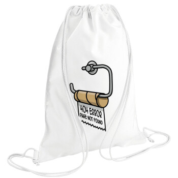 Page not found programmer toilet paper, Backpack pouch GYMBAG white (28x40cm)