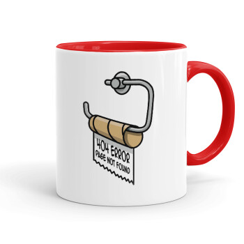 Page not found programmer toilet paper, Mug colored red, ceramic, 330ml