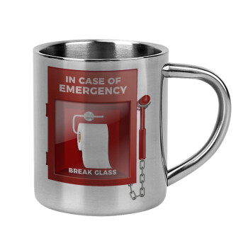 In case of emergency break the glass!, Mug Stainless steel double wall 300ml