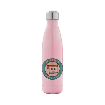 TP Crisis Survivor, Metal mug thermos Pink Iridiscent (Stainless steel), double wall, 500ml