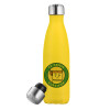 Yellow Stainless Steel Metallic Thermos, double-walled, 500ml