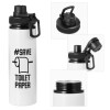 Metal water bottle with safety cap, aluminum 850ml