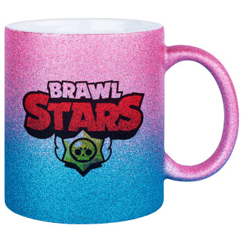 Brawl Stars, Κούπα Χρυσή/Μπλε Glitter, κεραμική, 330ml