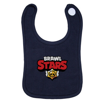 Brawl Stars, Σαλιάρα με Σκρατς 100% Organic Cotton Μπλε (0-18 months)