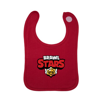 Brawl Stars, Σαλιάρα με Σκρατς Κόκκινη 100% Organic Cotton (0-18 months)