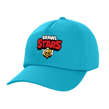 Brawl Stars, Καπέλο παιδικό Baseball, 100% Βαμβακερό Twill, Γαλάζιο (ΒΑΜΒΑΚΕΡΟ, ΠΑΙΔΙΚΟ, UNISEX, ONE SIZE)