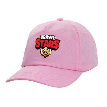 Brawl Stars, Καπέλο παιδικό casual μπειζμπολ, 100% Βαμβακερό Twill, ΡΟΖ (ΒΑΜΒΑΚΕΡΟ, ΠΑΙΔΙΚΟ, ONE SIZE)