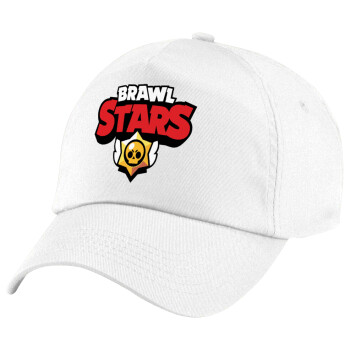 Brawl Stars, Καπέλο παιδικό Baseball, 100% Βαμβακερό Twill, Λευκό (ΒΑΜΒΑΚΕΡΟ, ΠΑΙΔΙΚΟ, UNISEX, ONE SIZE)