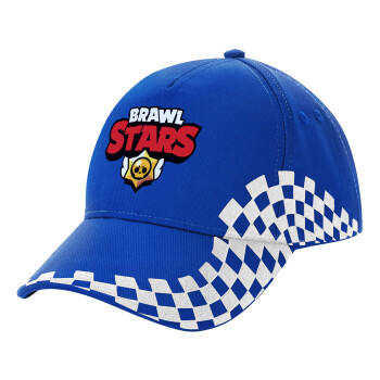 Brawl Stars, Adult Ultimate BLUE RACING Cap, (100% COTTON DRILL, ADULT, UNISEX, ONE SIZE)