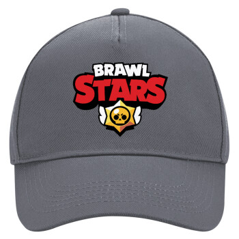 Brawl Stars, Ultimate Adult Hat Grey, (100% COTTON DRILL, ADULT, UNISEX, ONE SIZE)