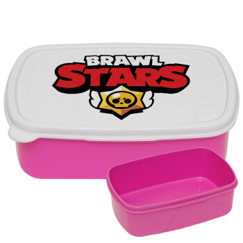 Brawl Stars, ΡΟΖ παιδικό δοχείο φαγητού (lunchbox) πλαστικό (BPA-FREE) Lunch Βox M18 x Π13 x Υ6cm