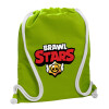 Backpack bag GYMBAG LIME GREEN, with pocket (40x48cm) & thick cords