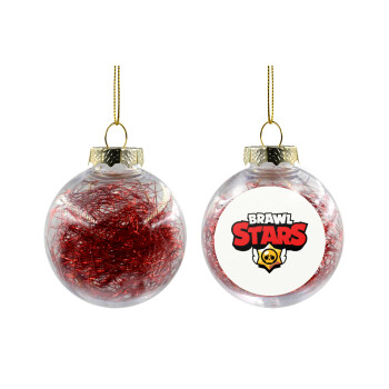Brawl Stars, Χριστουγεννιάτικη μπάλα δένδρου διάφανη με κόκκινο γέμισμα 8cm