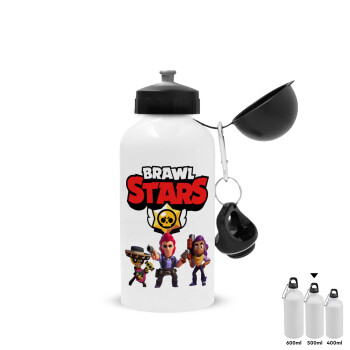 Brawl Stars Desert, Metal water bottle, White, aluminum 500ml