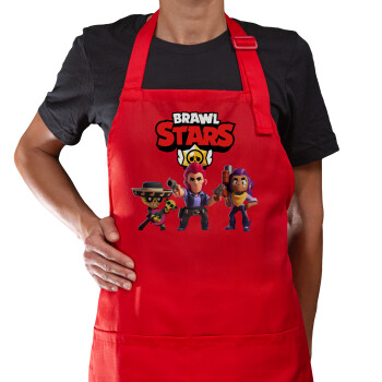 Brawl Stars Desert, Ποδιά Μακριά Σεφ ολοσωμη με τσέπες Κόκκινη (ΕΝΗΛΙΚΩΝ)