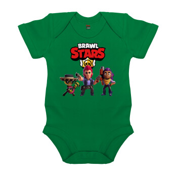 Brawl Stars Desert, Βρεφικό φορμάκι μωρού, ΠΡΑΣΙΝΟ, 100% Organic Cotton, κοντομάνικο