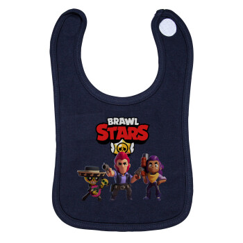 Brawl Stars Desert, Σαλιάρα με Σκρατς 100% Organic Cotton Μπλε (0-18 months)