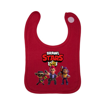 Brawl Stars Desert, Σαλιάρα με Σκρατς Κόκκινη 100% Organic Cotton (0-18 months)