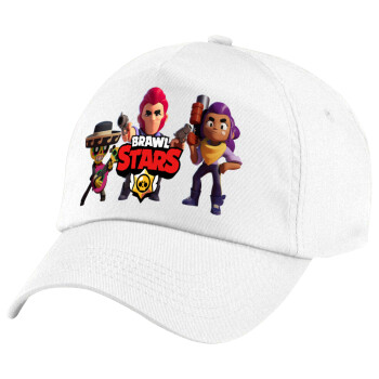 Brawl Stars Desert, Children's Baseball Cap, 100% Cotton Twill, White (COTTON, CHILDREN'S, UNISEX, ONE SIZE)