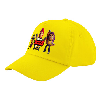 Brawl Stars Desert, Child's Baseball Cap, 100% Cotton Twill, Yellow (COTTON, CHILD, UNISEX, ONE SIZE)