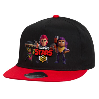 Brawl Stars Desert, Καπέλο παιδικό Flat Snapback, Μαύρο/Κόκκινο (100% ΒΑΜΒΑΚΕΡΟ, ΠΑΙΔΙΚΟ, UNISEX, ONE SIZE)