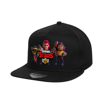 Brawl Stars Desert, Children's Flat Snapback Hat, Black (100% COTTON, CHILD, UNISEX, ONE SIZE)