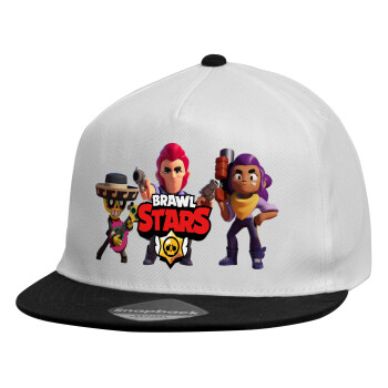 Brawl Stars Desert, Child's Flat Snapback Hat, White (100% COTTON, CHILDREN'S, UNISEX, ONE SIZE)