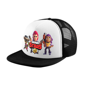 Brawl Stars Desert, Καπέλο παιδικό Soft Trucker με Δίχτυ ΜΑΥΡΟ/ΛΕΥΚΟ (POLYESTER, ΠΑΙΔΙΚΟ, ONE SIZE)