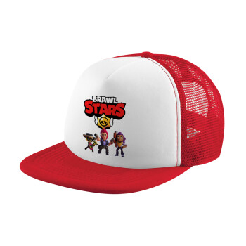 Brawl Stars Desert, Καπέλο παιδικό Soft Trucker με Δίχτυ ΚΟΚΚΙΝΟ/ΛΕΥΚΟ (POLYESTER, ΠΑΙΔΙΚΟ, ONE SIZE)