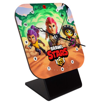 Brawl Stars Desert, Quartz Wooden table clock with hands (10cm)