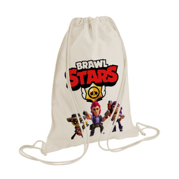 Brawl Stars Desert, Τσάντα πλάτης πουγκί GYMBAG natural (28x40cm)