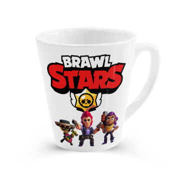 Brawl Stars Desert, Κούπα κωνική Latte Λευκή, κεραμική, 300ml