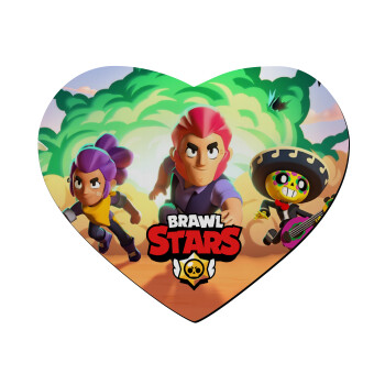 Brawl Stars Desert, Mousepad heart 23x20cm