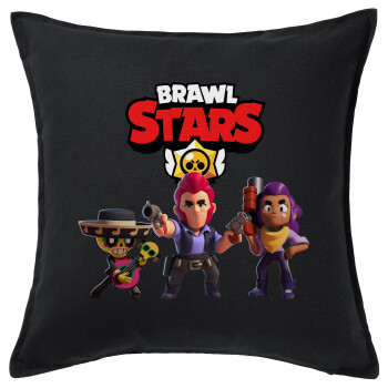 Brawl Stars Desert, Sofa cushion black 50x50cm includes filling