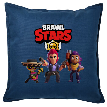 Brawl Stars Desert, Μαξιλάρι καναπέ Μπλε 100% βαμβάκι, περιέχεται το γέμισμα (50x50cm)