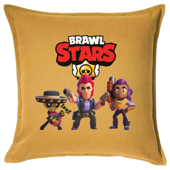 Brawl Stars Desert, Μαξιλάρι καναπέ Κίτρινο 100% βαμβάκι, περιέχεται το γέμισμα (50x50cm)