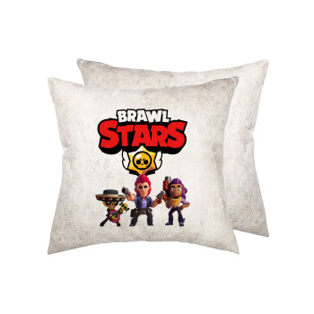 Brawl Stars Desert, Μαξιλάρι καναπέ Δερματίνη Γκρι 40x40cm με γέμισμα