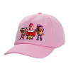 Casual children's baseball cap, 100% Cotton Twill, PINK (COTTON, CHILDREN'S, ONE SIZE)