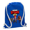 Backpack pouch GYMBAG Blue, with pocket (40x48cm) & thick cords