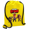 Backpack pouch GYMBAG Yellow, with pocket (40x48cm) & thick cords