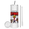 Eco friendly stainless steel tumbler 600ml, with metal straw & cleaning brush