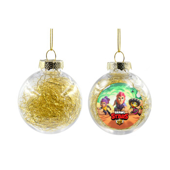 Brawl Stars Desert, Transparent Christmas tree ball ornament with gold filling 8cm