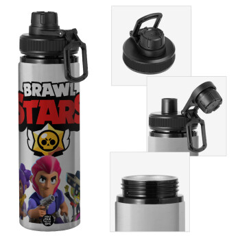 Brawl Stars Blue, Metallic water bottle with safety cap, 850ml aluminum