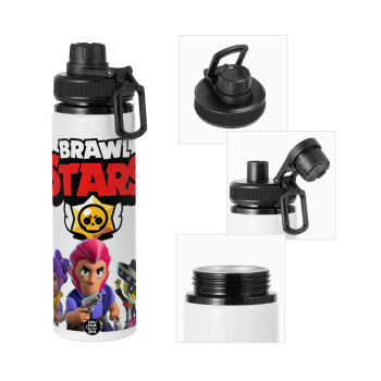 Brawl Stars Blue, Μεταλλικό παγούρι νερού με καπάκι ασφαλείας, αλουμινίου 850ml